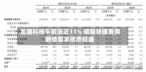 龙蟠科技午前涨近11% 磷酸铁锂费用
翻倍需求依然旺盛-第3张图片