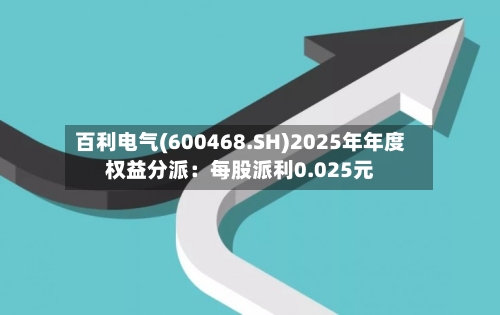 百利电气(600468.SH)2025年年度权益分派：每股派利0.025元