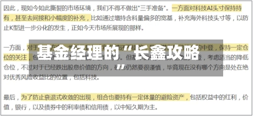 基金经理的“长鑫攻略”-第2张图片