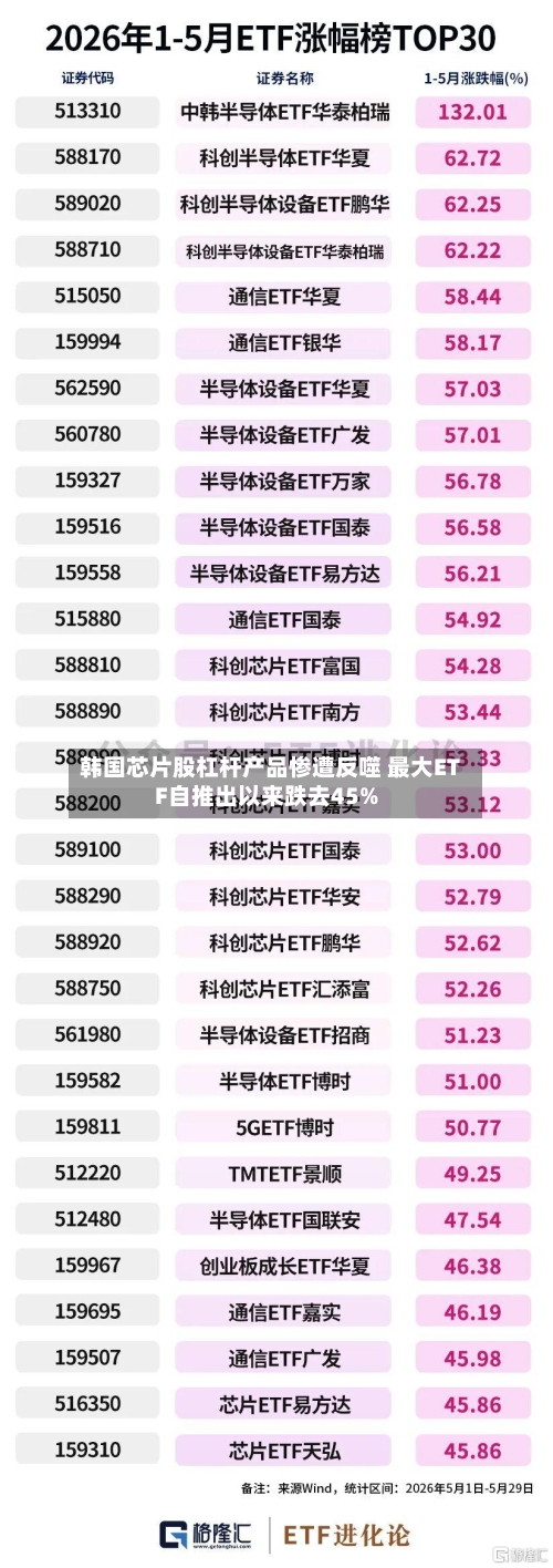 韩国芯片股杠杆产品惨遭反噬 最大ETF自推出以来跌去45%-第3张图片