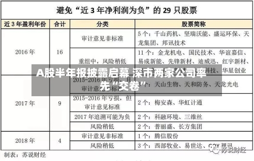 A股半年报披露启幕 深市两家公司率先“交卷”-第2张图片