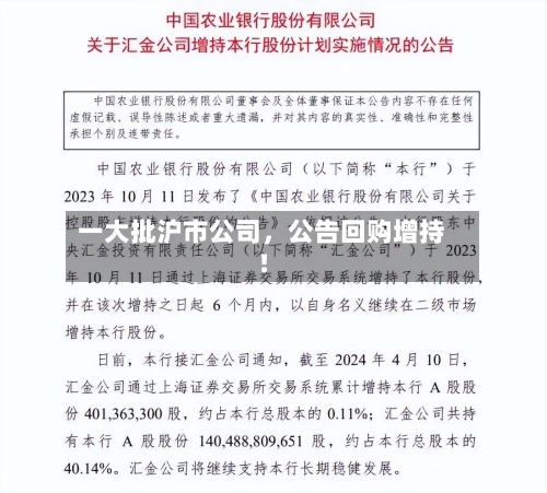 一大批沪市公司，公告回购增持！