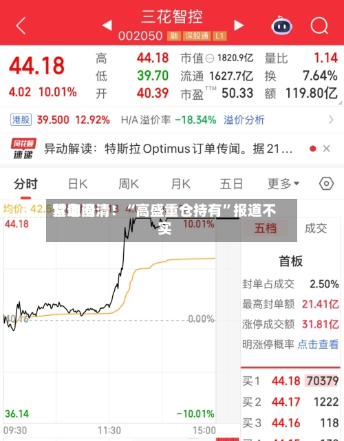 甘询问紧急澄清！“高盛重仓持有”报道不实-第3张图片