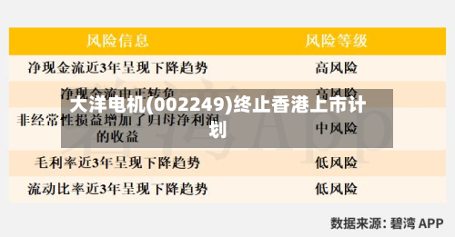 大洋电机(002249)终止香港上市计划