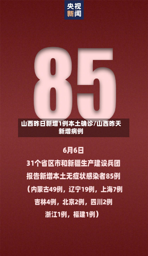 山西昨日新增1例本土确诊/山西昨天新增病例