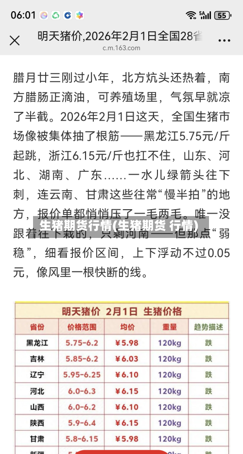 生猪期货行情(生猪期货 行情)-第2张图片