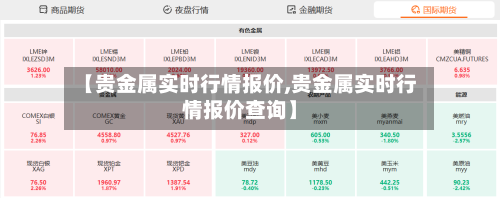 【贵金属实时行情报价,贵金属实时行情报价查询】-第2张图片