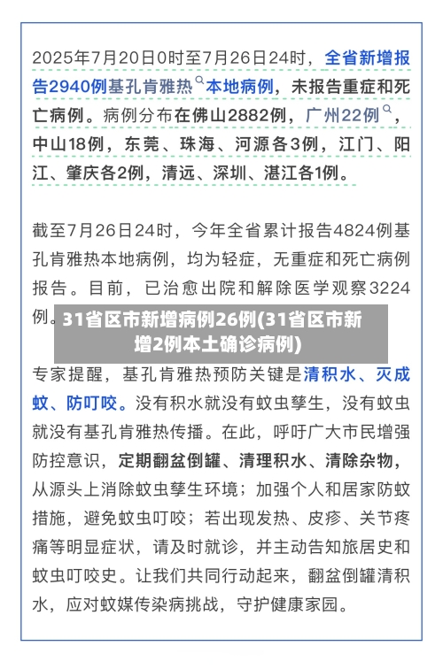 31省区市新增病例26例(31省区市新增2例本土确诊病例)