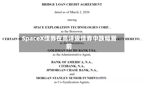 SpaceX债券在高评级债券中跌幅居前