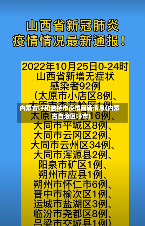 内蒙古呼和浩特市疫情最新消息(内蒙古自治区呼市)